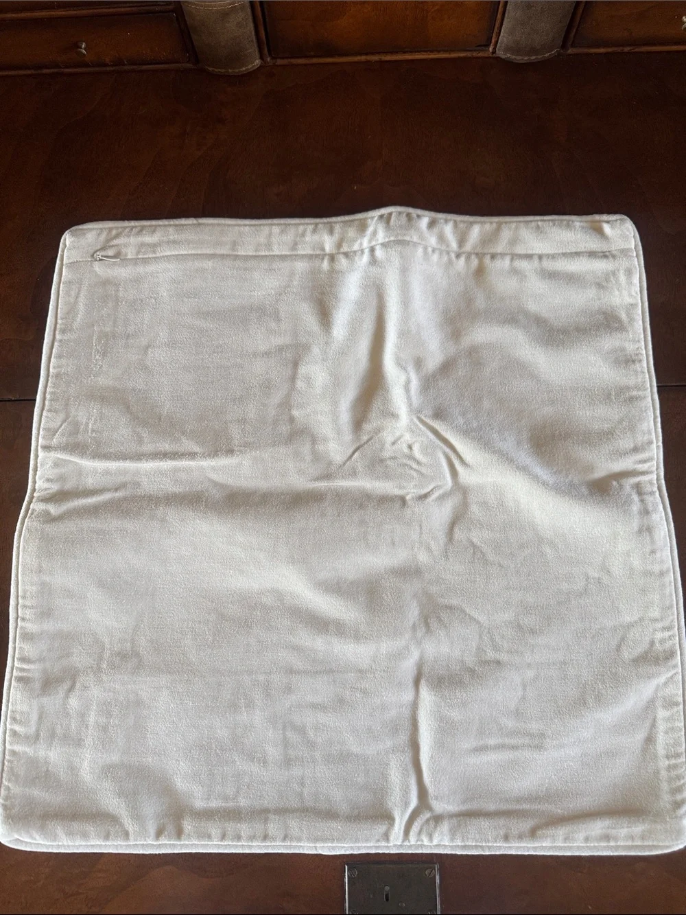 Pottery Barn Ivory Velvet Pillow Cover with Silver Snowflake Embroidery